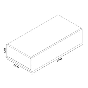 [en.casa]® Væghylde / Sengebord med skuffe - 50x24x12cm - i forskellige farver