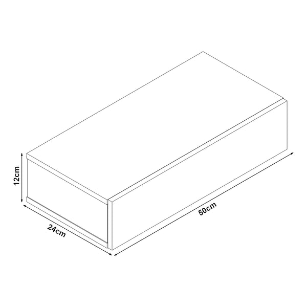 [en.casa]® Væghylde / Sengebord med skuffe - 50x24x12cm - i forskellige farver