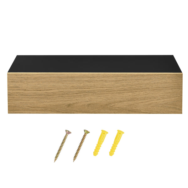 [en.casa]® Væghylde / Sengebord med skuffe - sæt 2 stk. - 50x24x12cm - i forskellige farver