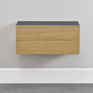 [en.casa]® Væghylde / Sengebord med skuffe - sæt 2 stk. - 50x24x12cm - i forskellige farver