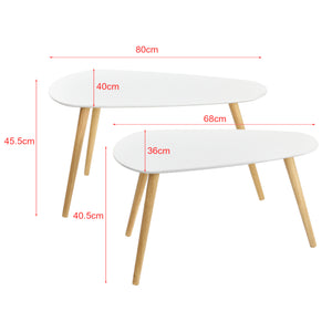 [en.casa]® Sofaborde Langesund- sæt med 2-45,5x80x40cm-40,5x68x36cm- fyrretræ-MDF, matt-i forskellige farver