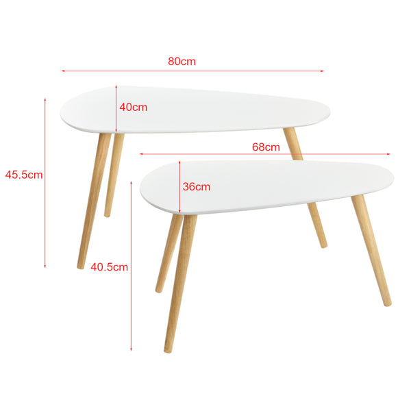 [en.casa]® Sofaborde Langesund- sæt med 2-45,5x80x40cm-40,5x68x36cm- fyrretræ-MDF, matt-i forskellige farver