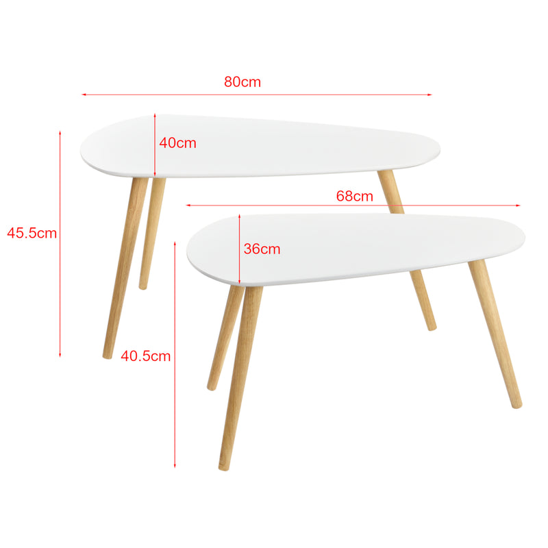 Målskitse [en.casa]® Sofaborde Langesund- sæt med 2-45,5x80x40cm-40,5x68x36cm- fyrretræ-MDF, matt-i forskellige farver