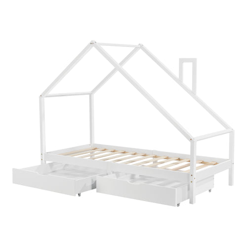 Assling børneseng med 2 skuffer 90x200cm i forskellige farver farver [en.casa]