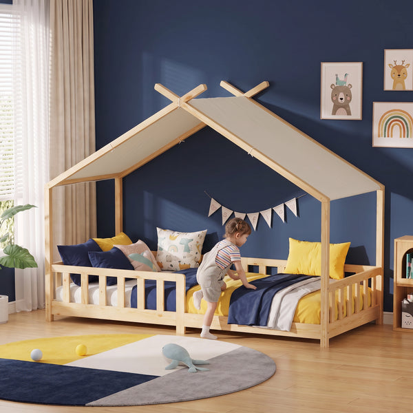Husseng Rila i Montessori-stil med faldsikring 90x200 cm [en.casa]