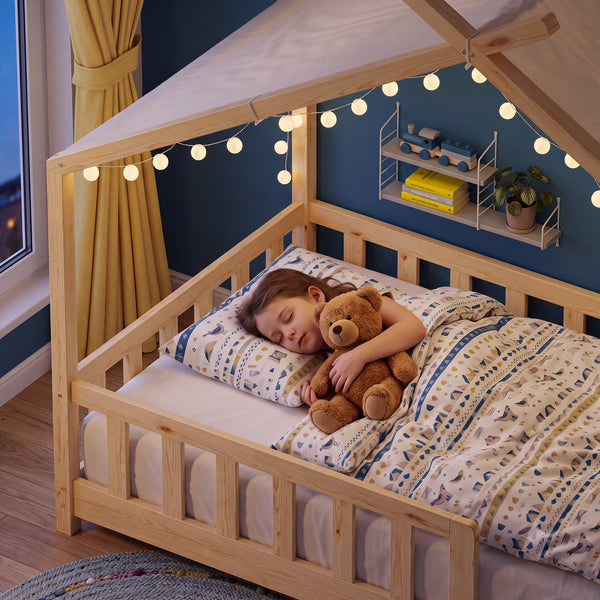 Husseng Rila i Montessori-stil med faldsikring 90x200 cm [en.casa]