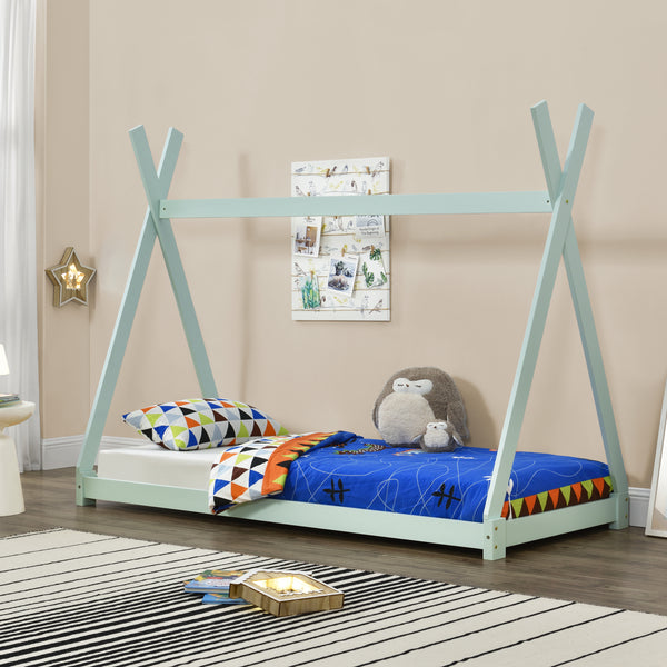 [en.casa]® Børneseng tipi telt - 90x200cm - fyrretræ - i forskellige farver