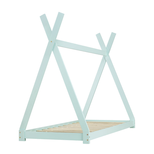[en.casa]® Børneseng tipi telt - 90x200cm - fyrretræ - i forskellige farver