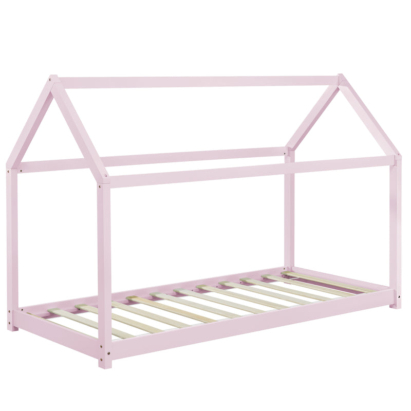 Målskitse [en.casa]® Børneseng Hus - 200x90cm - fyrretræ - i forskellige farver
