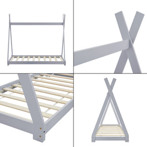 [en.casa]® Børneseng - "tipi telt" - fyrretræ - i forskellige farver og størrelser