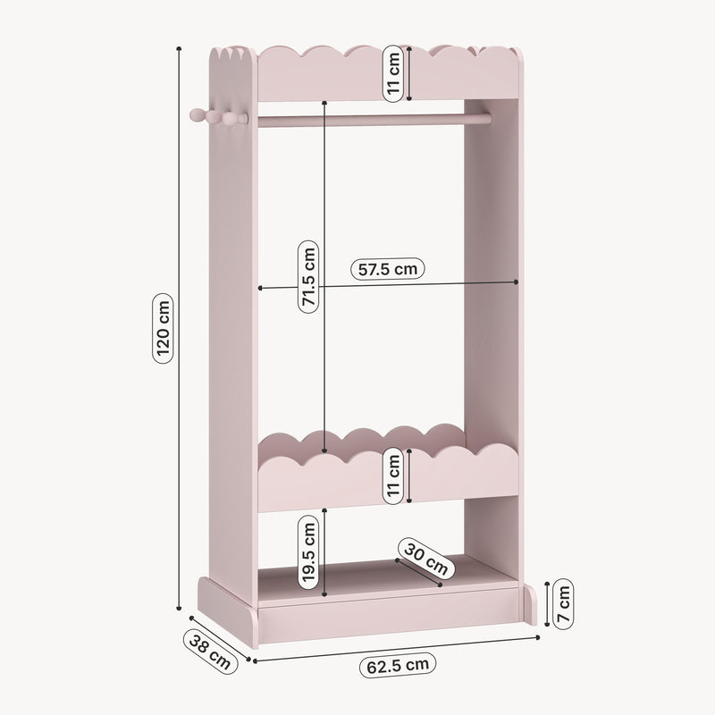 Målskitse Børnegarderobe Vestnes med spejl [en.casa]