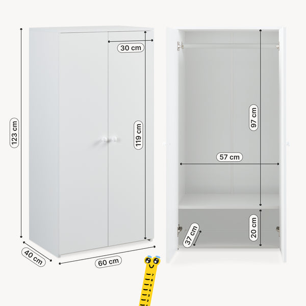 Garderobeskab Beldinupp 123x60x40 cm [en.casa]