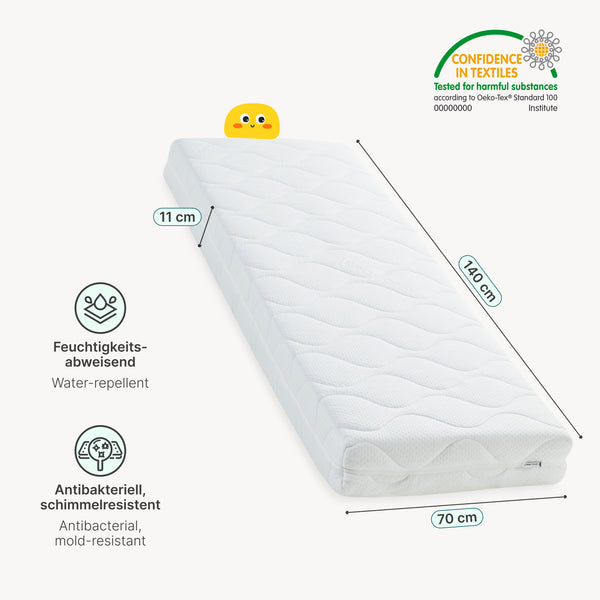 [neu.haus]® Koldskumsmadras for børn - øko-Tex Standard 100 lavet i EU