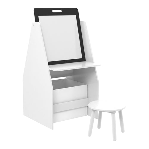 Børnebord med maletavle Ferrol 88x51x49 cm Hvid [en.casa].