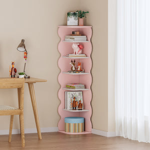 Børn - hjørnehylde Vestnes 108x27x27 cm Cotton Candy/Hvid [en.casa] - premiumXL