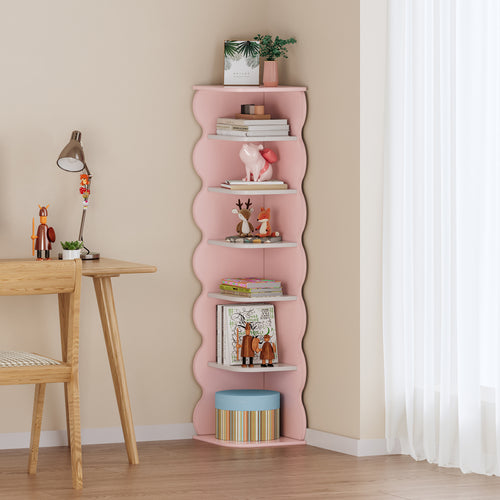 Børn - hjørnehylde Vestnes 108x27x27 cm Cotton Candy/Hvid [en.casa] - premiumXL
