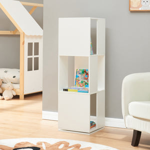 Drejeligt bogreol Fjelmarirg 109x34x34 cm Hvid [en.casa] - premiumXL