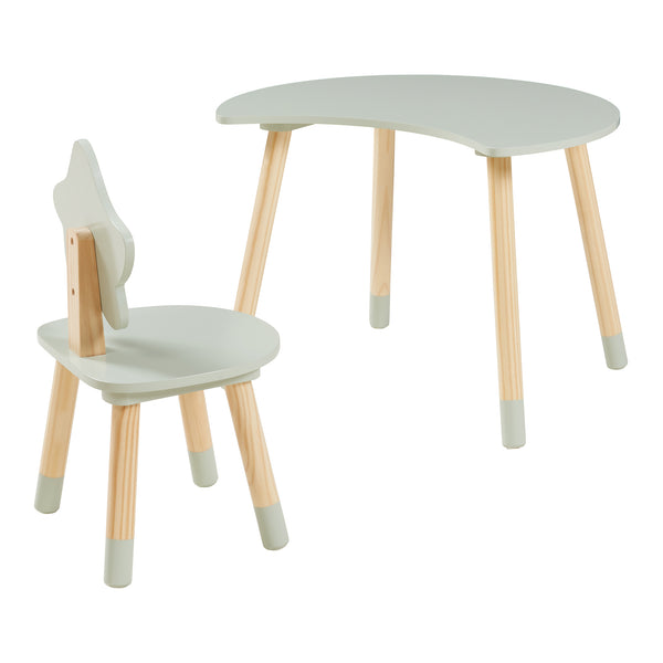 Børneskrivebord med stol Lallega måne- og stjernedesign [en.casa]
