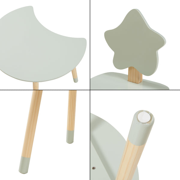 Børneskrivebord med stol Lallega måne- og stjernedesign [en.casa]
