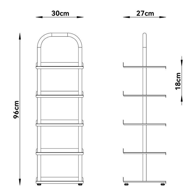Målskitse Børneskoholder Poytya stål 96x30x27 cm [en.casa]