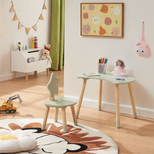 Børneskrivebord med stol Lallega måne- og stjernedesign [en.casa]