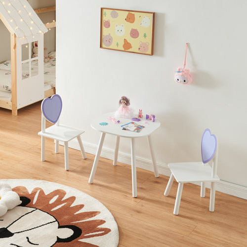Børnesæt Siljan med hjerte - Design Hvid/Lilla [en.casa] - premiumXL