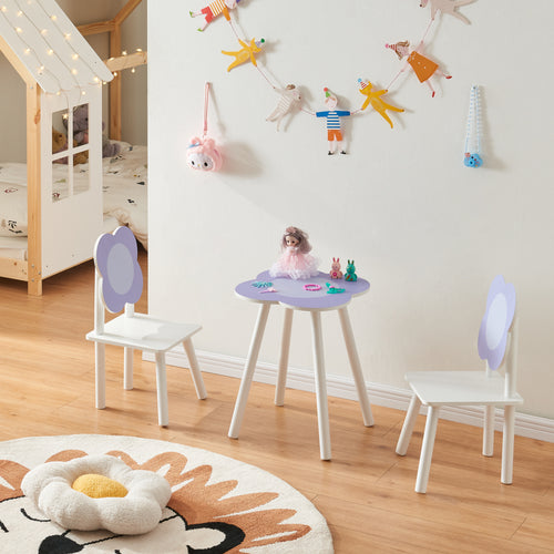 Børnesæt Simrishamn med blomster - Design Hvid/Lilla [en.casa] - premiumXL