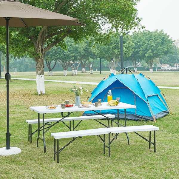 Mesa plegable Ljusnarsberg exterior metal/plástico  [en.casa]