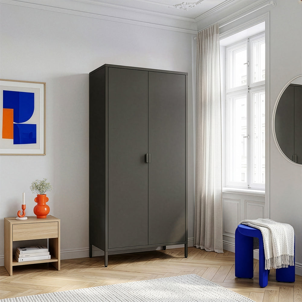 Garderobeskab Esteli 170x80x45 cm stål [en.casa]