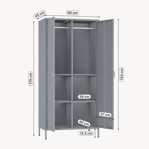 Garderobeskab Esteli 170x80x45 cm stål [en.casa]