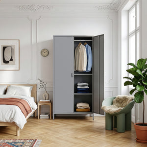 Garderobeskab Esteli 170x80x45 cm stål [en.casa]