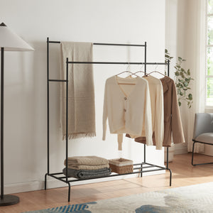 Knagerække Bramming med to knagerækker 147 x 116 x 54 cm sort [en.casa]