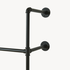 Tøjstang til vægmontering Kenävatka stål sort [en.casa]