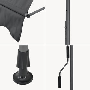 [pro.tec]® Terrassemarkise med håndsving - manuelt indtrækkelig - 120x200-300cm - ingen vægboring - i forskellige farver og størrelser