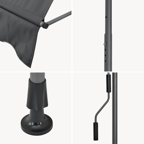 [pro.tec]® Terrassemarkise med håndsving - manuelt indtrækkelig - 120x200-300cm - ingen vægboring - i forskellige farver og størrelser