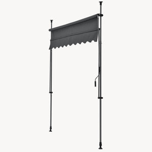 [pro.tec]® Terrassemarkise med håndsving - manuelt indtrækkelig - 120x200-300cm - ingen vægboring - i forskellige farver og størrelser