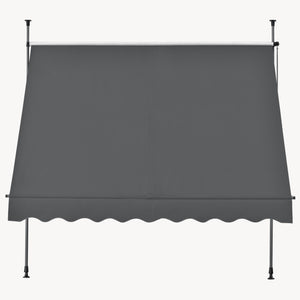 [pro.tec]® Terrassemarkise med håndsving - manuelt indtrækkelig - 120x200-300cm - ingen vægboring - i forskellige farver og størrelser