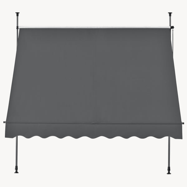 [pro.tec]® Terrassemarkise med håndsving - manuelt indtrækkelig - 120x200-300cm - ingen vægboring - i forskellige farver og størrelser