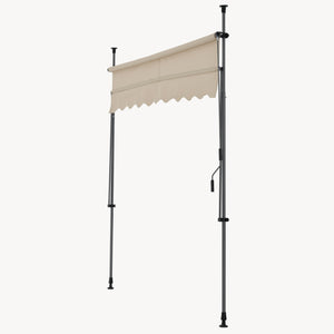 [pro.tec]® Terrassemarkise med håndsving - manuelt indtrækkelig - 120x200-300cm - ingen vægboring - i forskellige farver og størrelser