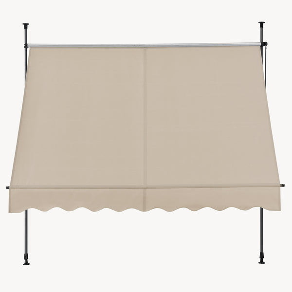 [pro.tec]® Terrassemarkise med håndsving - manuelt indtrækkelig - 120x200-300cm - ingen vægboring - i forskellige farver og størrelser
