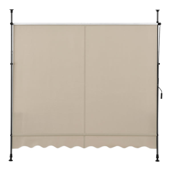 [pro.tec]® Terrassemarkise med håndsving - manuelt indtrækkelig - 120x200-300cm - ingen vægboring - i forskellige farver og størrelser