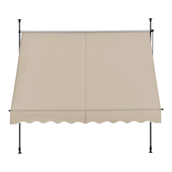 [pro.tec]® Terrassemarkise med håndsving - manuelt indtrækkelig - 120x200-300cm - ingen vægboring - i forskellige farver og størrelser