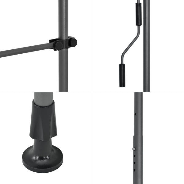 [pro.tec]® Terrassemarkise med håndsving - manuelt indtrækkelig - 120x200-300cm - ingen vægboring - i forskellige farver og størrelser
