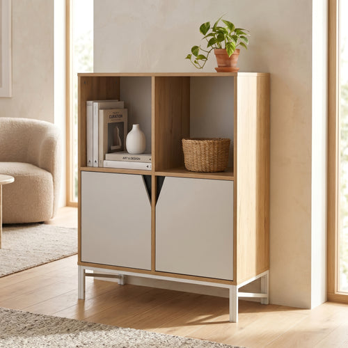 Kommode Kerrköndam 94x76x40 cm Eglook/ Hvid [en.casa]