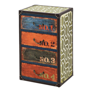 Kommode Geeste 66x40x30 cm med 4 skuffer i kunstlæder Flerfarvet en.casa