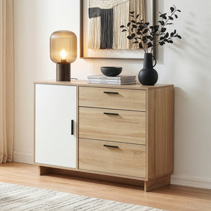 Skænk Kenta 100x35x72 cm Sonoma-eg-look/hvid [en.casa]