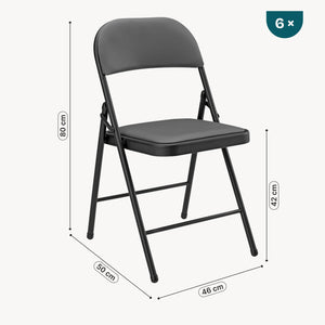 [pro.tec]® Kontorstol/Konferencestol sæt - 6 stk. - 46x80x50cm - i forskellige farver