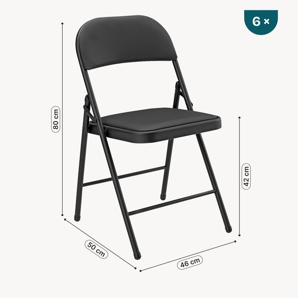 [pro.tec]® Kontorstol/Konferencestol sæt - 6 stk. - 46x80x50cm - i forskellige farver