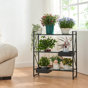 Plantehylde Berkelland Metal Sort [en.casa] - premiumXL