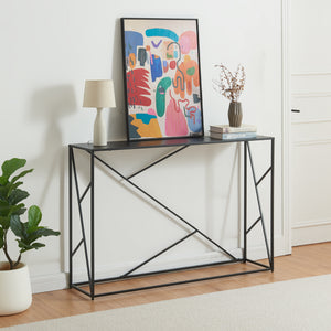 Konsolbord Rättvik 120x30x80 cm Sort [en.casa]